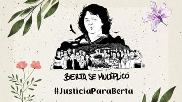 Imagen que simboliza la multiplicación de Berta Cáceres en la lucha de miles de personas alrededor del mundo con el hashtag #JusticiaParaBerta