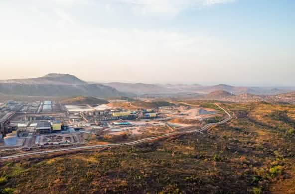 Vista aérea de la mina de Tenke Fungurume y de la planta de procesamiento "30K", donde se extrae el cobalto