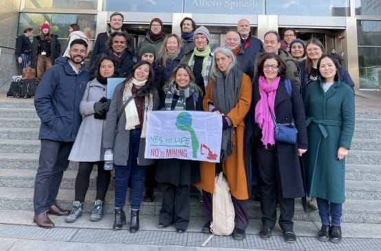Representantes de Salva la Selva y organizaciones aliadas a las puertas del Europarlamento