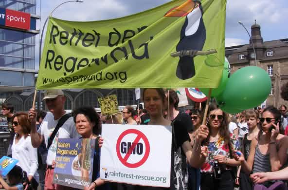 Manifestación contra Monsanto y los transgénicos