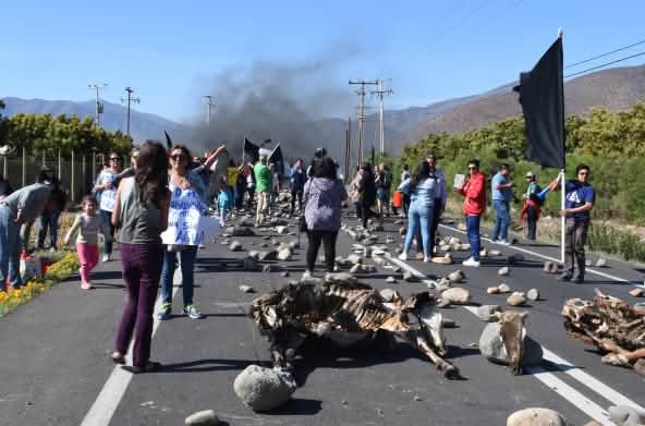Manifestación por la falta de agua, 11 de octubre del año 2019 en Petorca, Chile