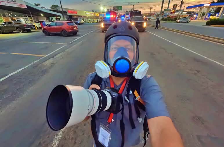 Selfie del fotógrafo y comunicador popular Olmedo Carrasquilla