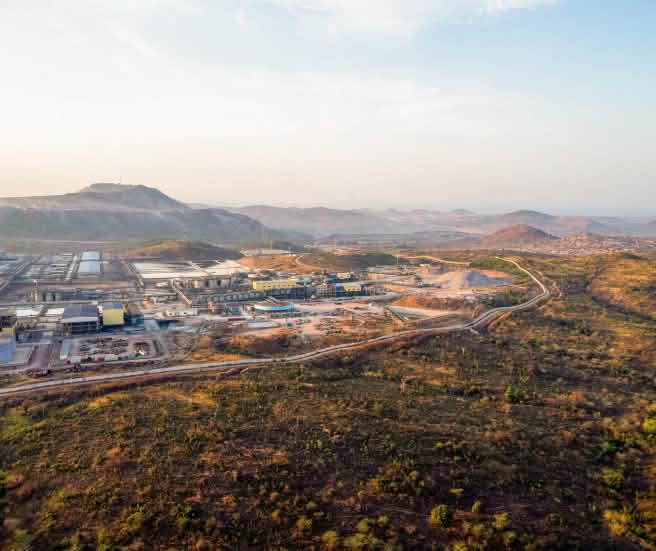 Vista aérea de la mina de Tenke Fungurume y de la planta de procesamiento "30K", donde se extrae el cobalto