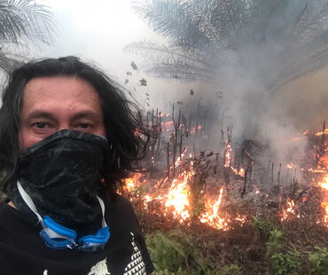 Incendio en la selva en Jambi, Sumatra en septiembre de 2019