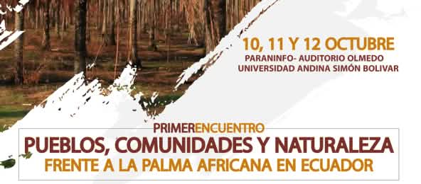 Plantación de palma aceitera, la selva al fondo Plakat - Encuentro Aceite de Palma Ecuador