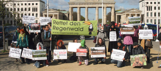 Manifestantes Rettet den Regenwald Brandenburger Tor