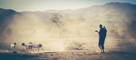 Pastor del pueblo masái, en Tanzania