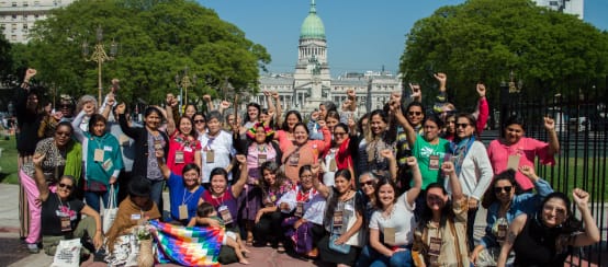 Mujeres de la Escuelita por la Justicia Climática Feminista, este noviembre 2022 en Buenos Aires, Argentina (© Colectivo CASA) Encuentro de Mujeres de la "Escuelita por la Justicia Climática Feminista" en Buenos Aires, 2022