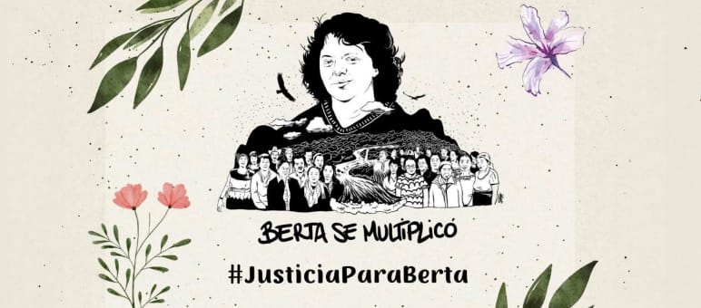 Imagen que simboliza la multiplicación de Berta Cáceres en la lucha de miles de personas alrededor del mundo con el hashtag #JusticiaParaBerta