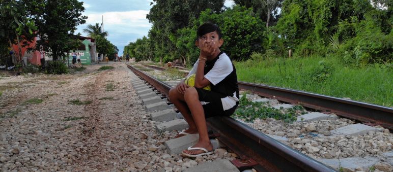 Uno de los lugares por los que pasaría el llamado Tren Maya Niño en la antigua vía existende en lo que será el trazado del proyecto del Tren Maya, en México
