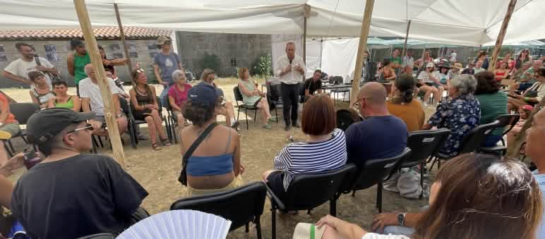 Fernando Queiroga, alcalde de Boticas, en la apertura de las actividades del IV Campamento Barroso sin Minas, en Covas do Barroso, Portugal