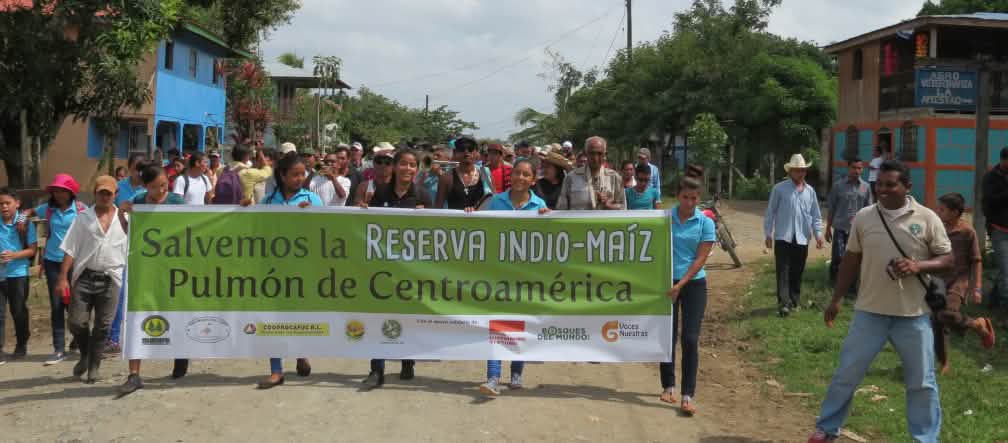 Protesta en defensa de la Reserva Indio Maíz en Nicaragua