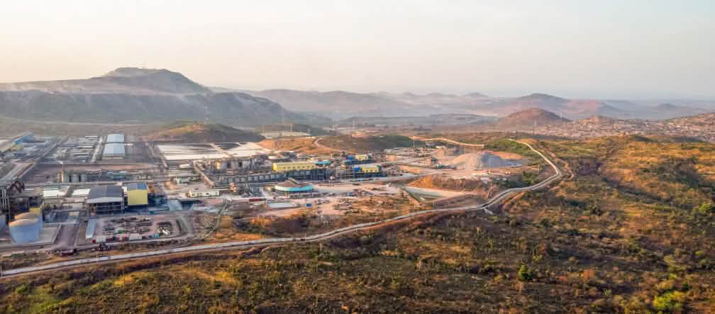 Vista aérea de la mina de Tenke Fungurume y de la planta de procesamiento "30K", donde se extrae el cobalto