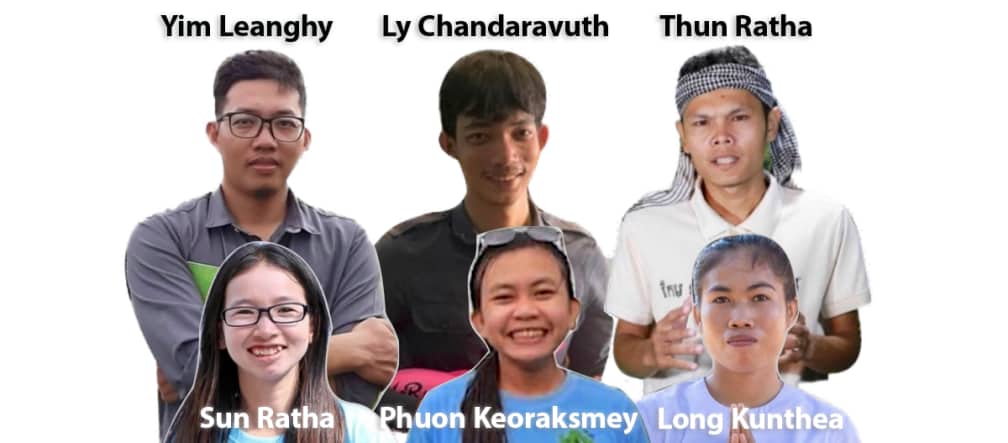 Activistas de Mother Nature Camboya, actualmente en cárcel