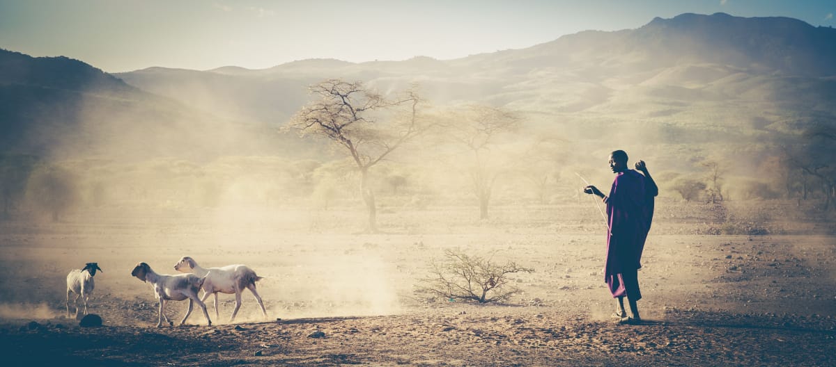 Pastor del pueblo masái, en Tanzania