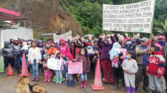 Protesta contra la minería en la parroquia Buenos Aires, cantón Urcuquí, provincia Imbabura (Ecuador)