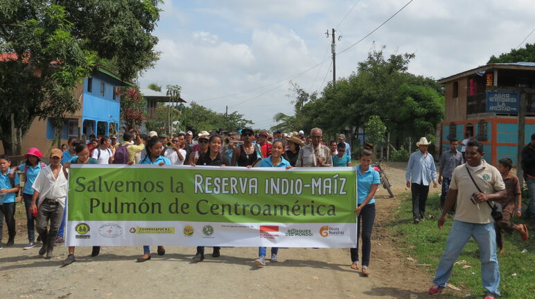 Protesta en defensa de la Reserva Indio Maíz en Nicaragua