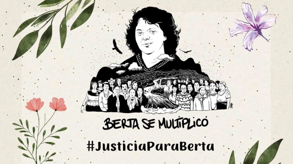 Imagen que simboliza la multiplicación de Berta Cáceres en la lucha de miles de personas alrededor del mundo con el hashtag #JusticiaParaBerta