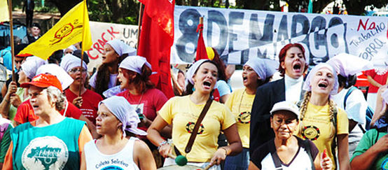 Protesta de mujeres del MST