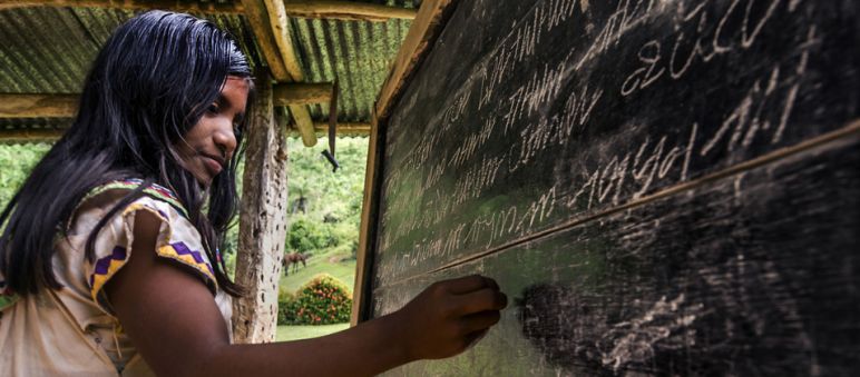 La defensa de la naturaleza, comunidad y la cultura preocupa a indígenas Ngäbe Buglé (Foto: Campaña Tabasará Libre) Sistema de escritura de indígenas Ngäbe en Panama