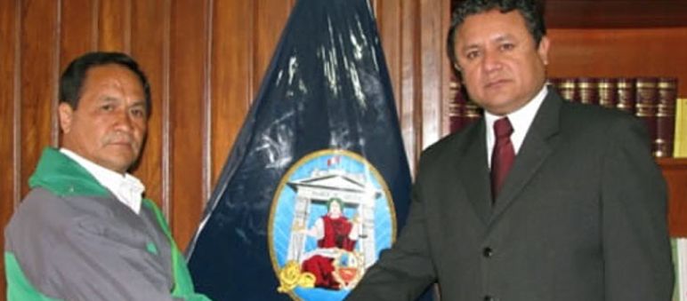 Acto de desagravio a Estinaldo Quispe en la Corte Superior de Justicia de Cajamarca (Foto: Cajamarca Global)