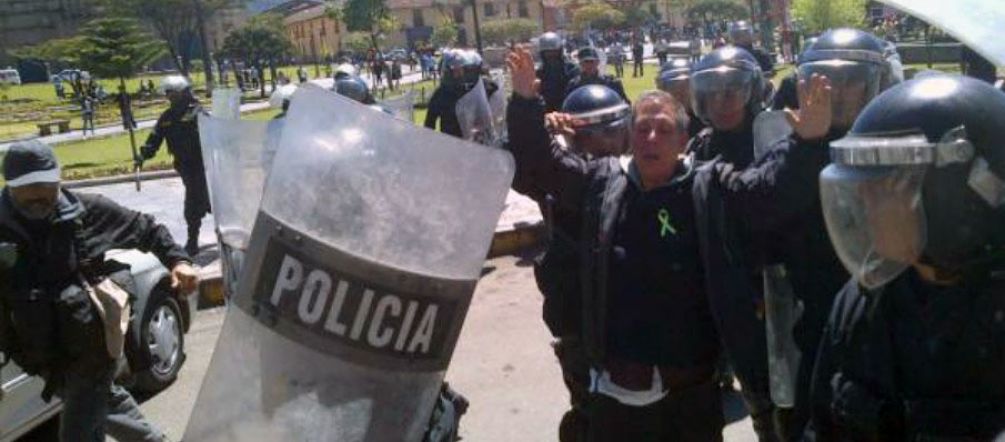 Marco Arana en el momento de su detención