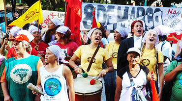 Protesta de mujeres del MST