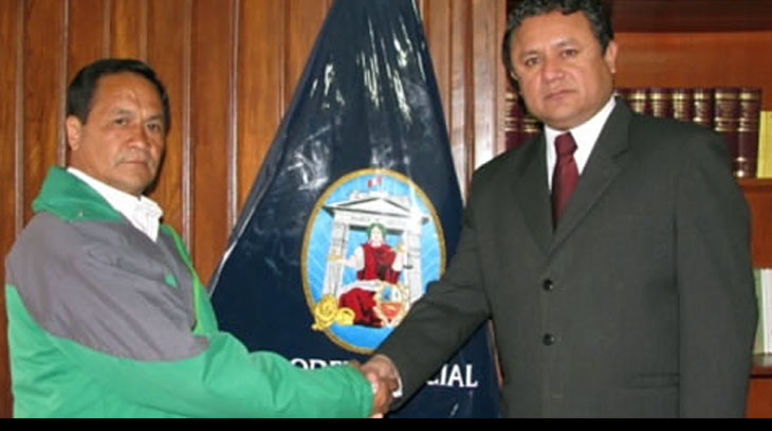Acto de desagravio a Estinaldo Quispe en la Corte Superior de Justicia de Cajamarca (Foto: Cajamarca Global)