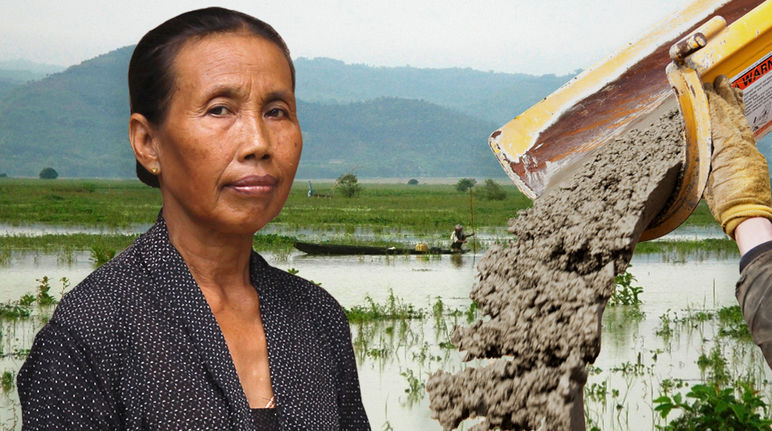 La sra. Paini se opone a la industria del cemento en las montañas de Kendeng en Java, Indonesia