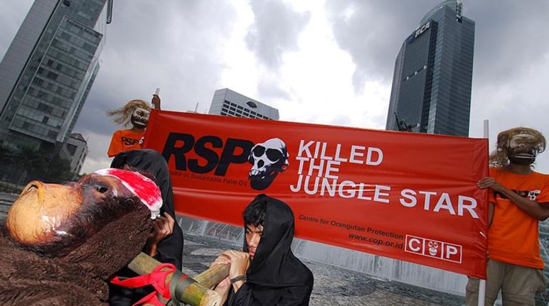Protesta de COP en Yakarta Orangután